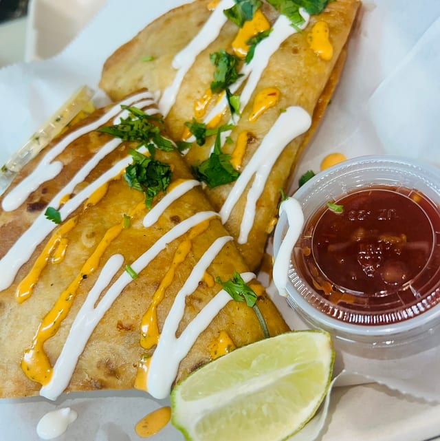 Fried Beef taco.