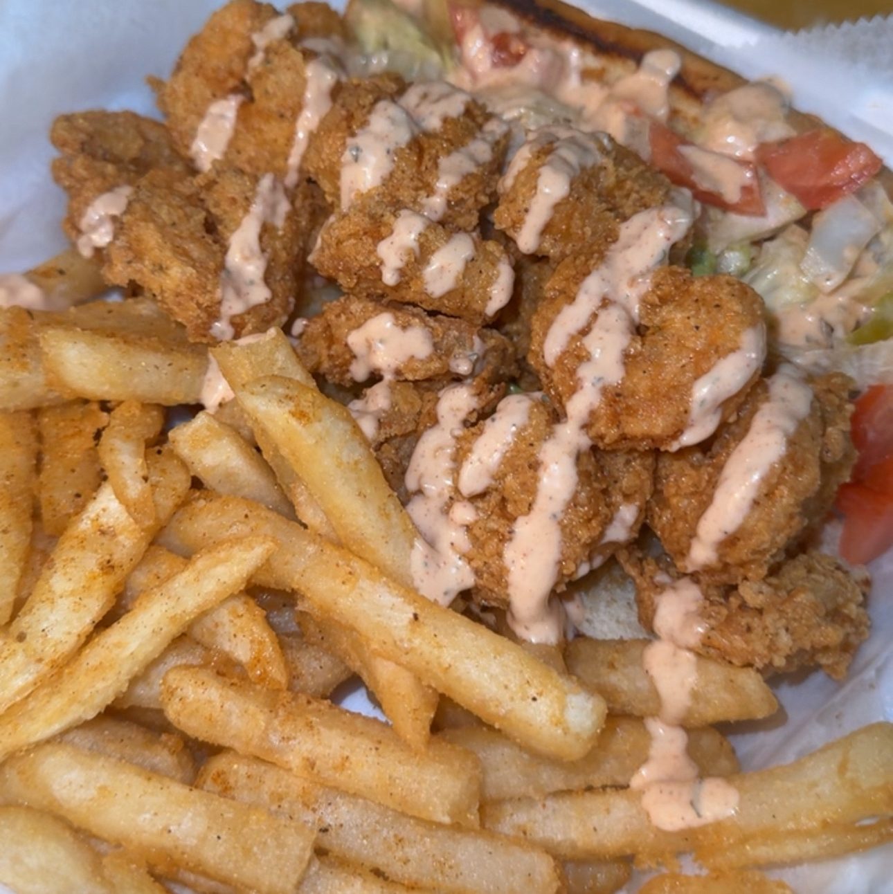 Shrimp Po’Boy Meal Sandwich.