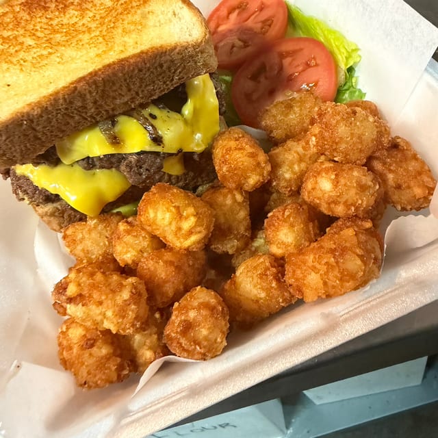 Grilled Cheese Burger Meal.